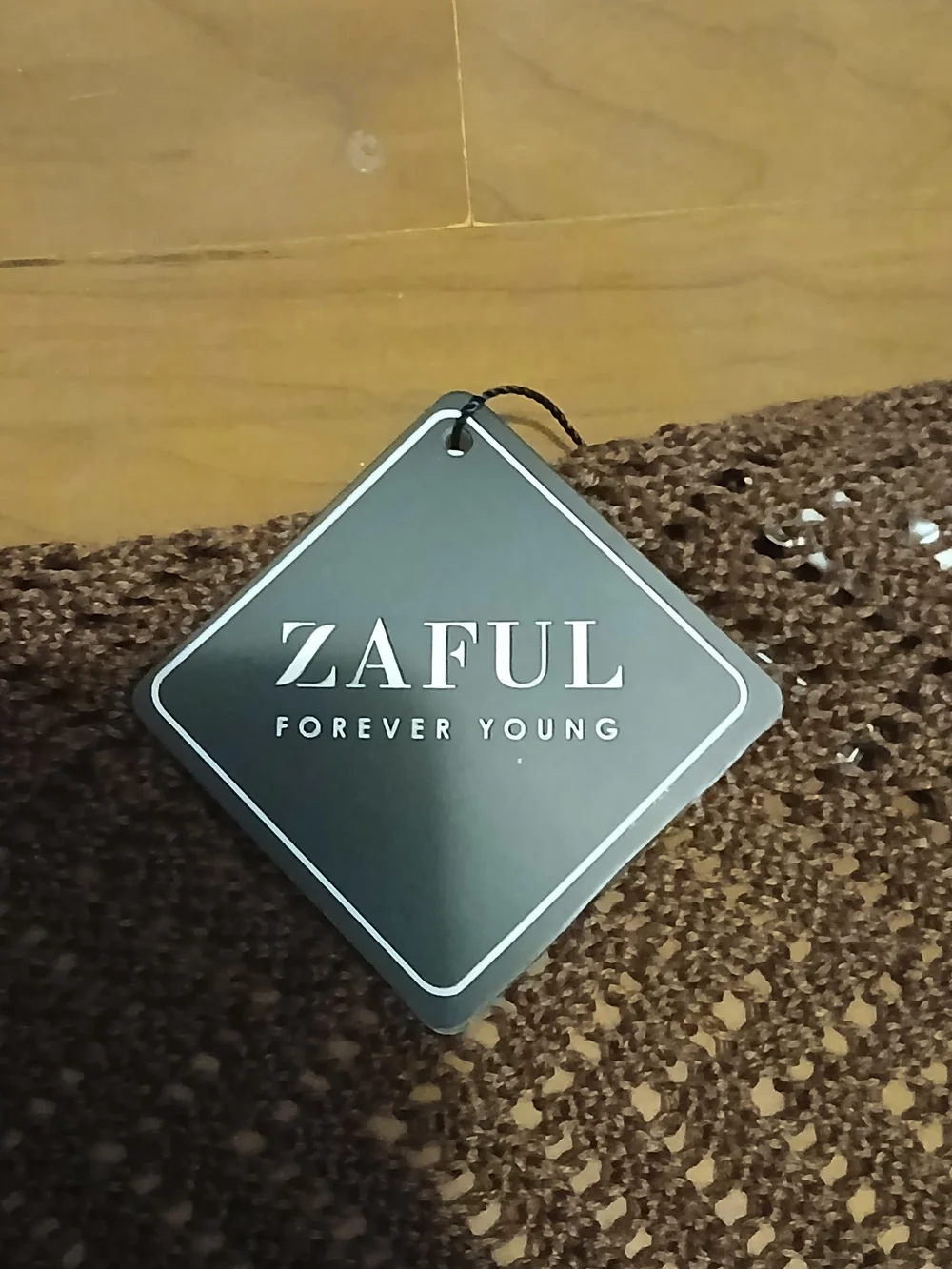 Zaful Brown Open-Knit Tie-Front Poncho Scarf